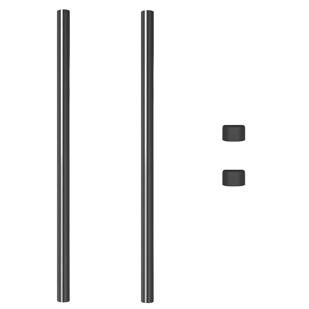 Stup za ogradu 2 pcs Siva 110 cm Čelik s praškastim premazom
