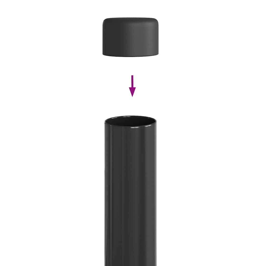 Stup za ogradu 2 pcs Siva 110 cm Čelik s praškastim premazom