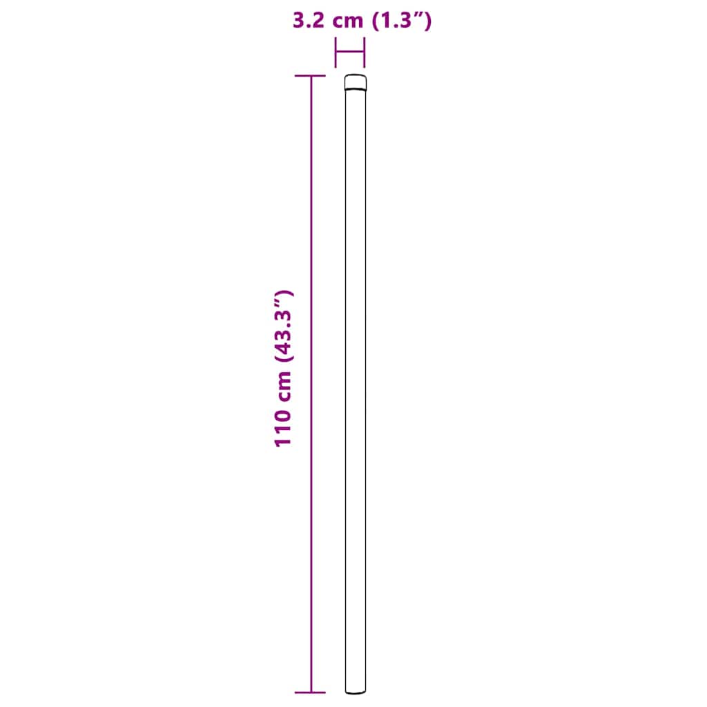 Stup za ogradu 2 pcs Siva 110 cm Čelik s praškastim premazom