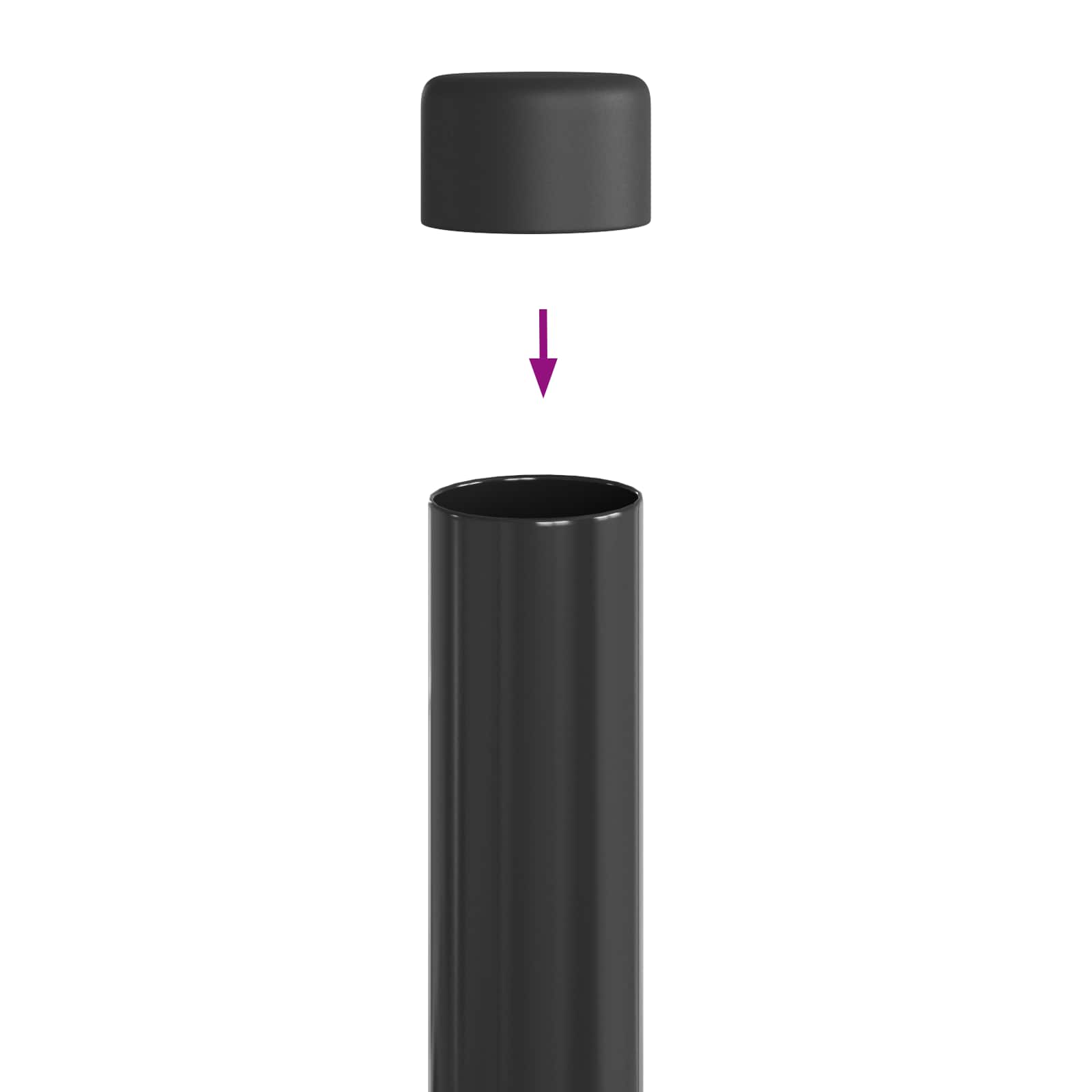 Stup za ogradu 2 pcs Siva 120 cm Čelik s praškastim premazom
