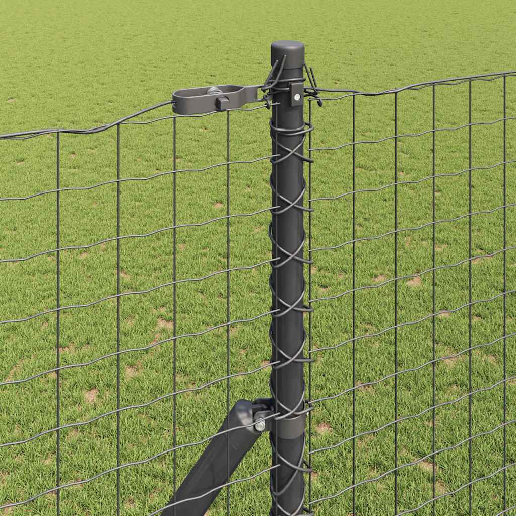 Stup za ogradu 12 pcs Siva Čelik s praškastim premazom