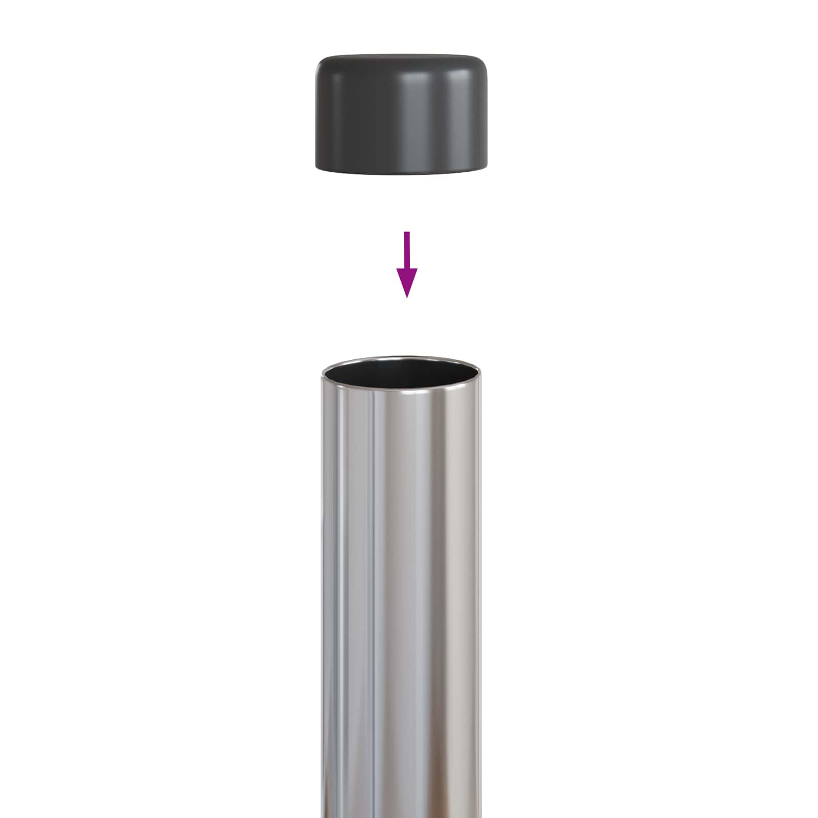 Stup za ogradu 2 pcs Srebrno 80 cm Čelik s praškastim premazom
