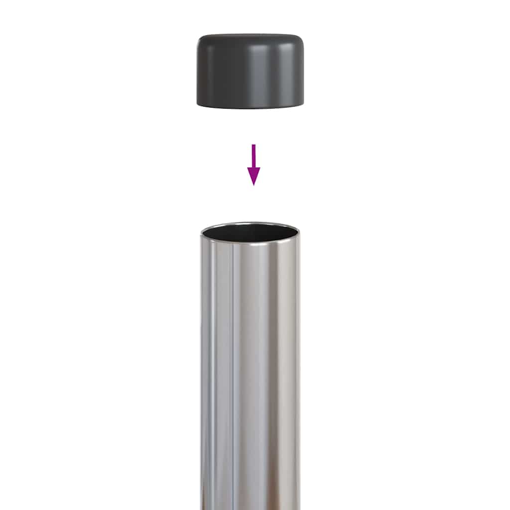 Stup za ogradu 2 pcs Srebrno 90 cm Čelik s praškastim premazom