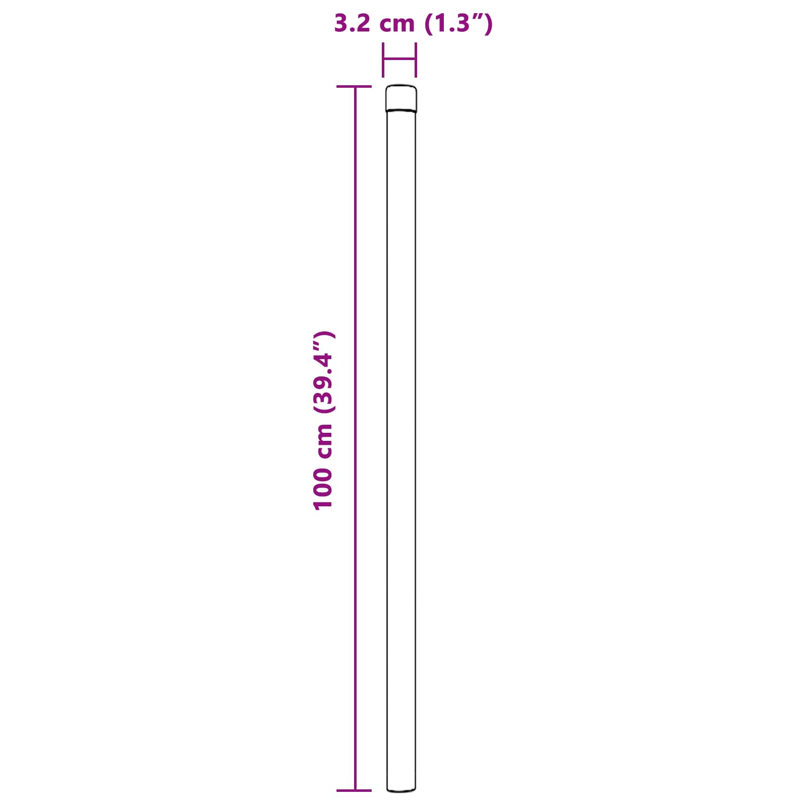 Stup za ogradu 12 pcs Srebrno 100 cm