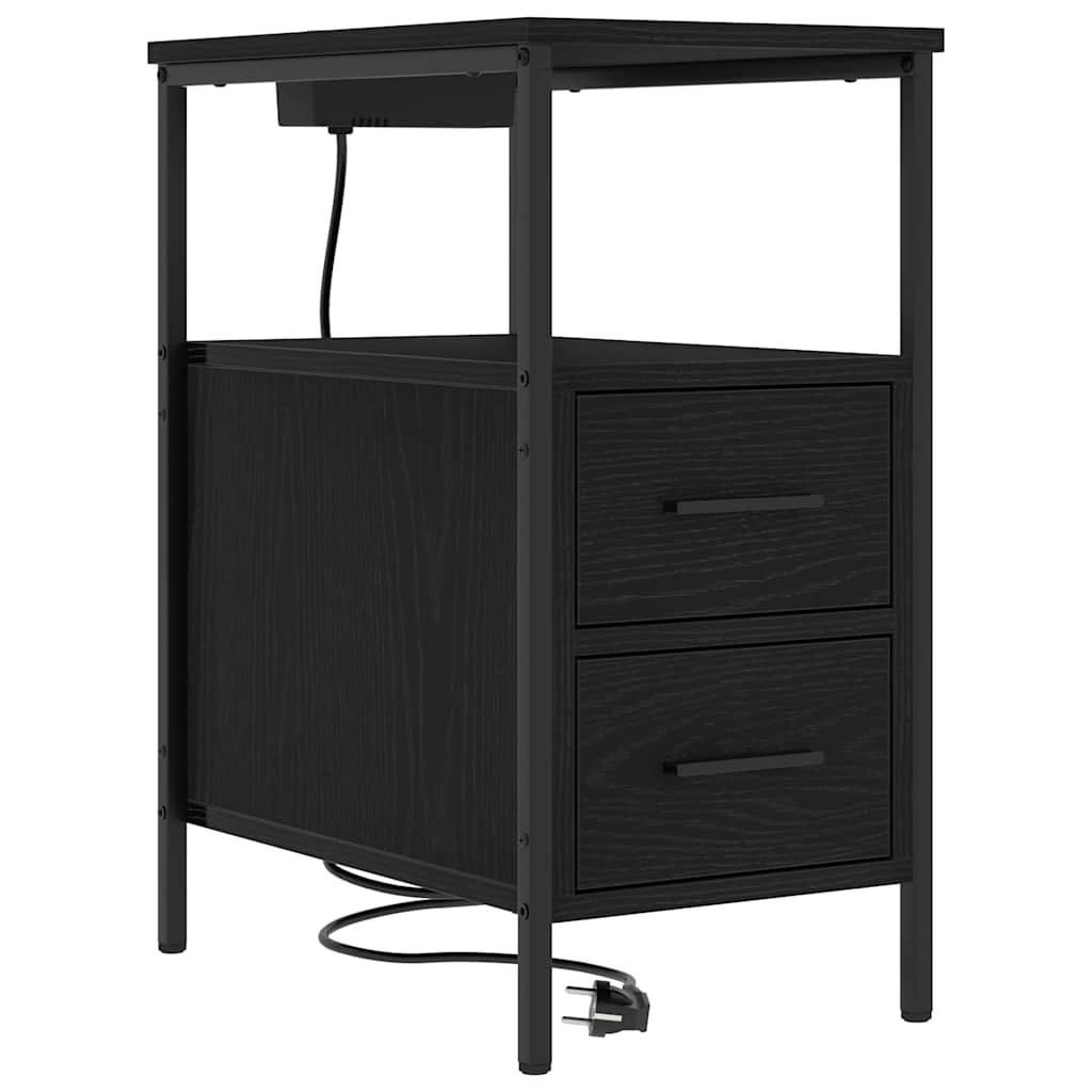 Noćni ormar 2 pcs Crni hrast 30 x 48 x 61 cm Konstruirano drvo