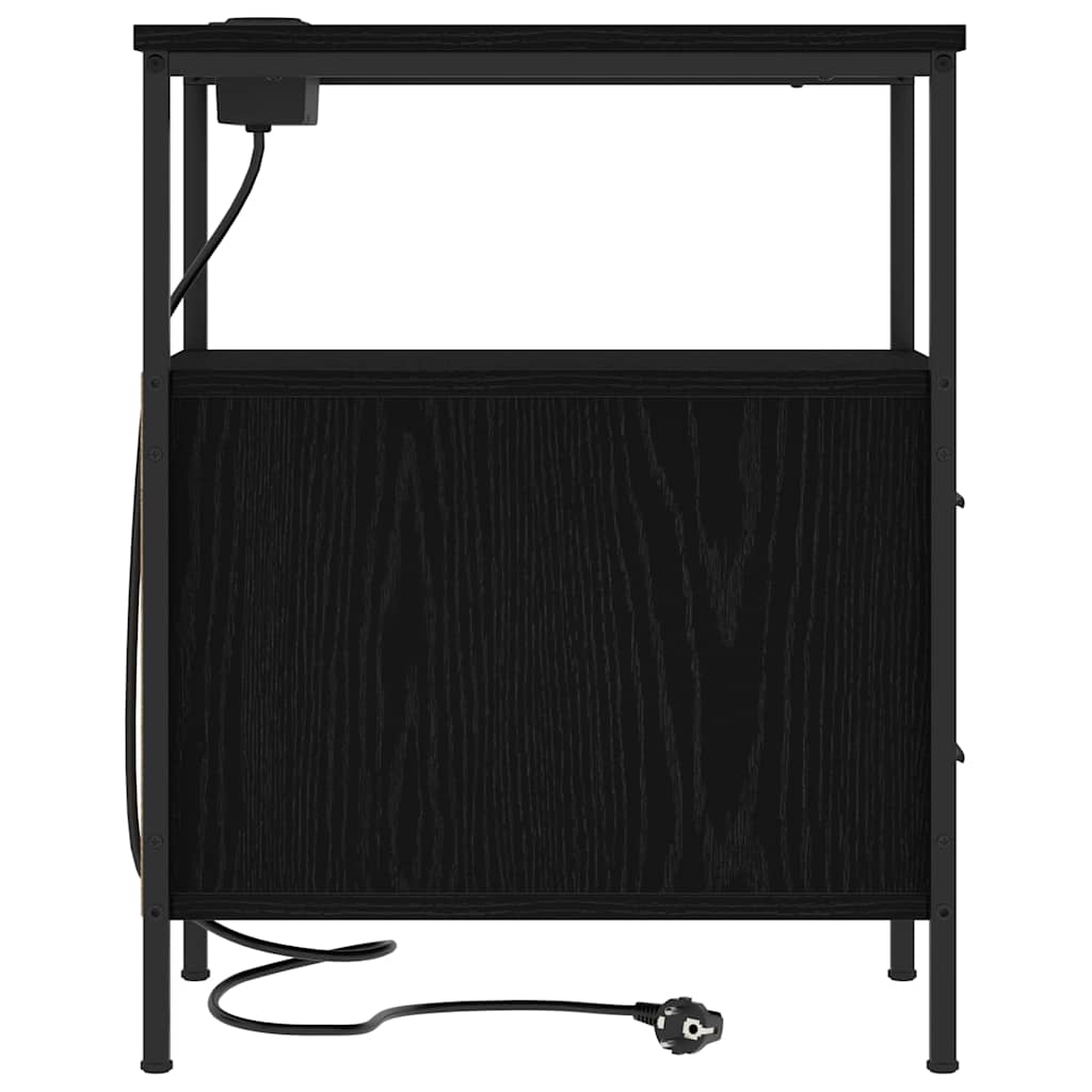 Noćni ormar 2 pcs Crni hrast 30 x 48 x 61 cm Konstruirano drvo