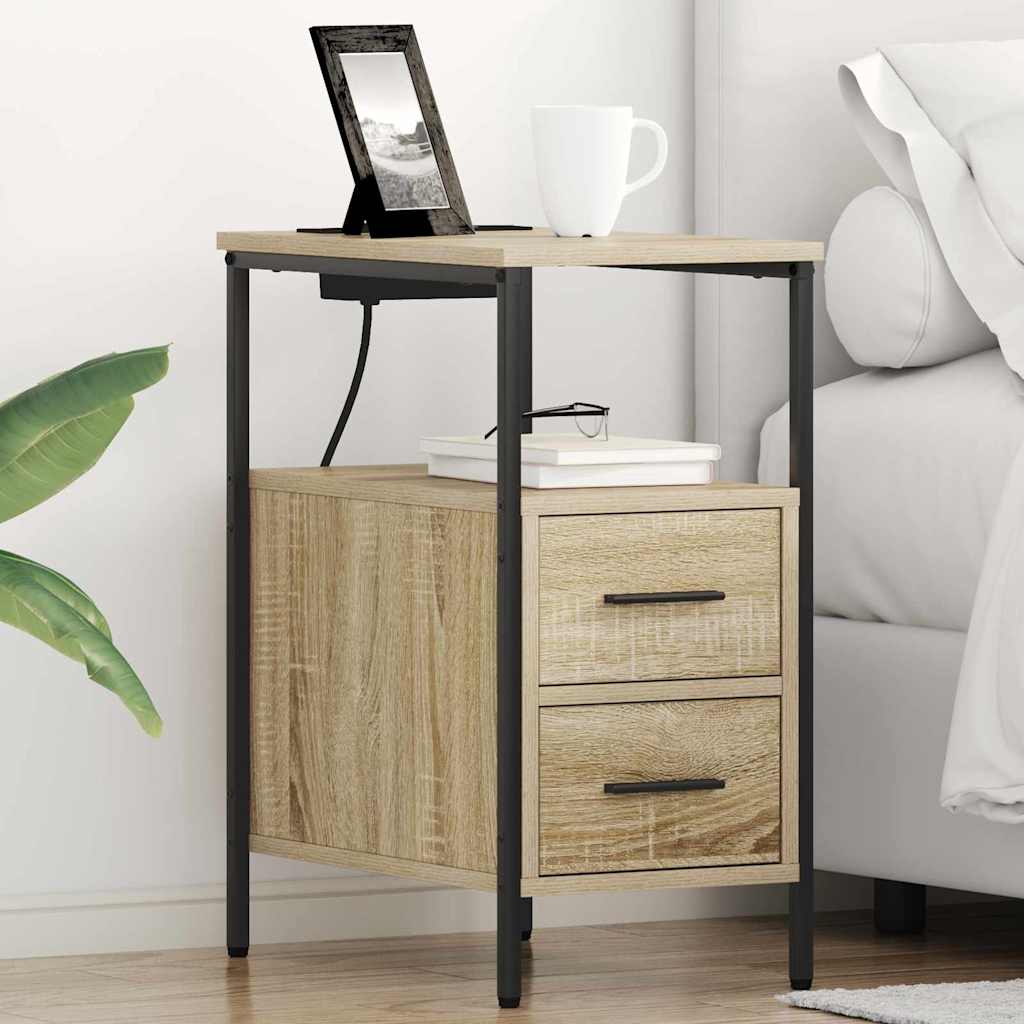Noćni ormar s ladicama 2 pcs Sonoma hrast 30 x 48 x 61 cm
