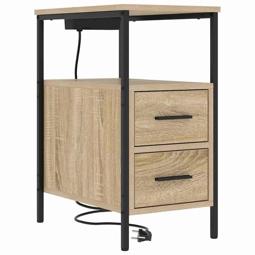 Noćni ormar s ladicama 2 pcs Sonoma hrast 30 x 48 x 61 cm