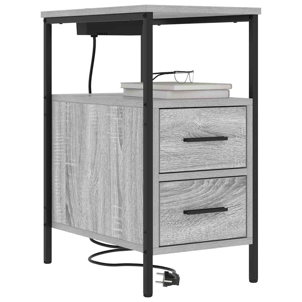 Noćni ormar 2 pcs Siva Sonoma 30 x 48 x 61 cm Konstruirano drvo