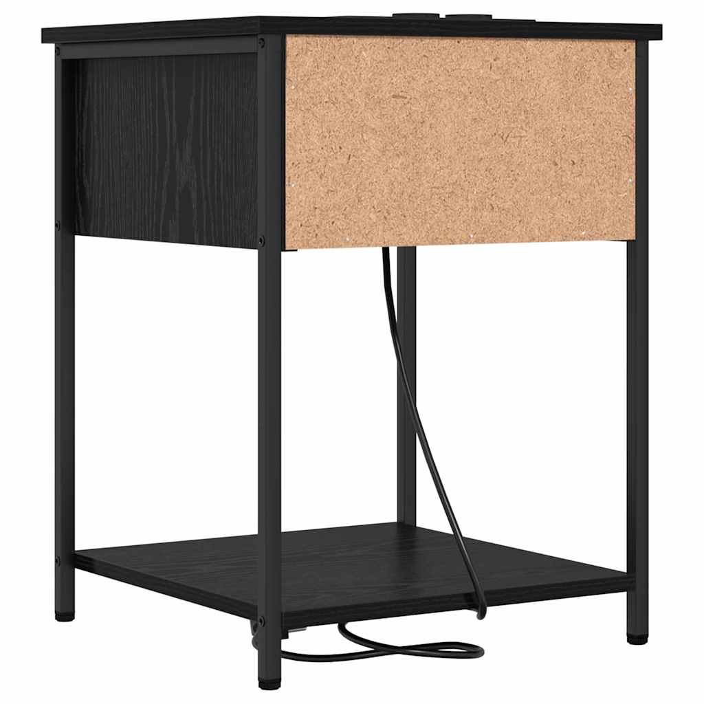 Noćni ormar 2 pcs Crni hrast 42 x 41 x 56 cm Konstruirano drvo