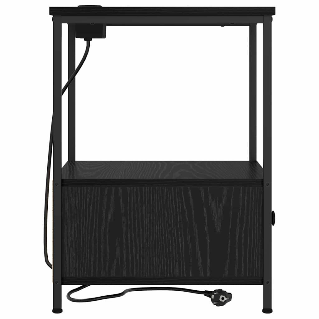 Noćni ormar 2 pcs Crni hrast 42 x 41 x 56 cm Konstruirano drvo