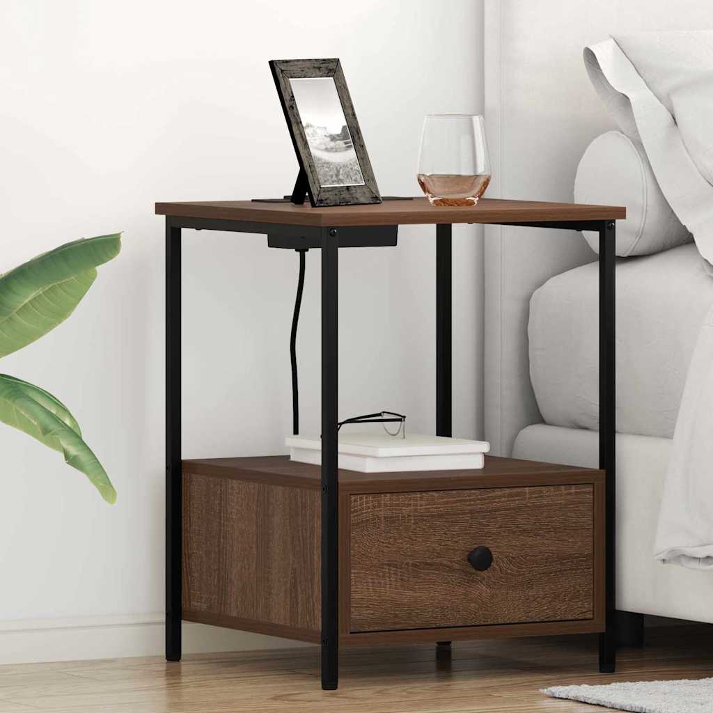 Noćni ormar 2 pcs Smeđi hrast 42 x 41 x 56 cm Konstruirano drvo