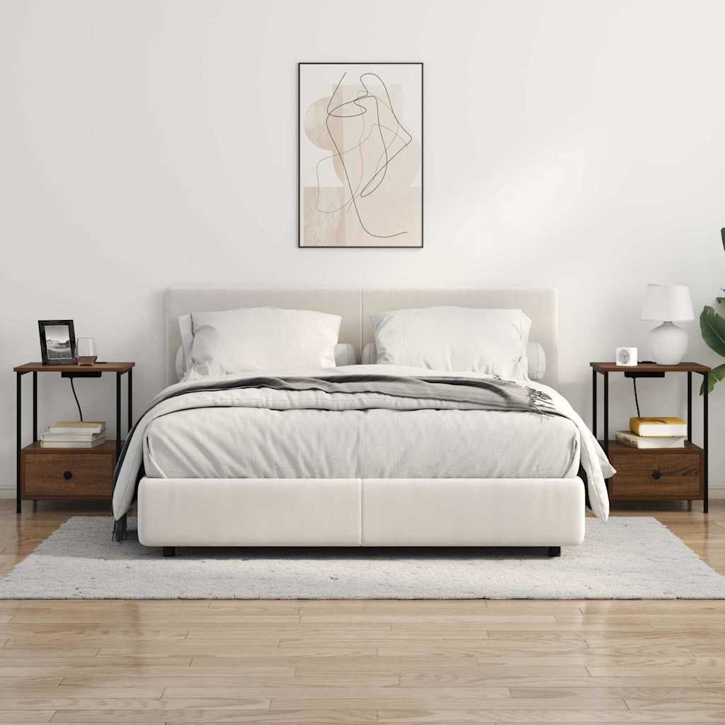 Noćni ormar 2 pcs Smeđi hrast 42 x 41 x 56 cm Konstruirano drvo