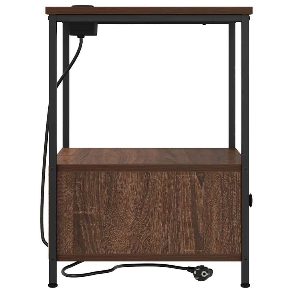 Noćni ormar 2 pcs Smeđi hrast 42 x 41 x 56 cm Konstruirano drvo