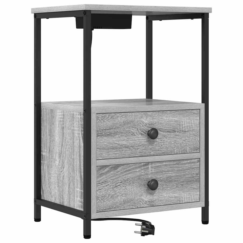 Noćni ormar Siva Sonoma 40 x 31 x 60 cm Konstruirano drvo