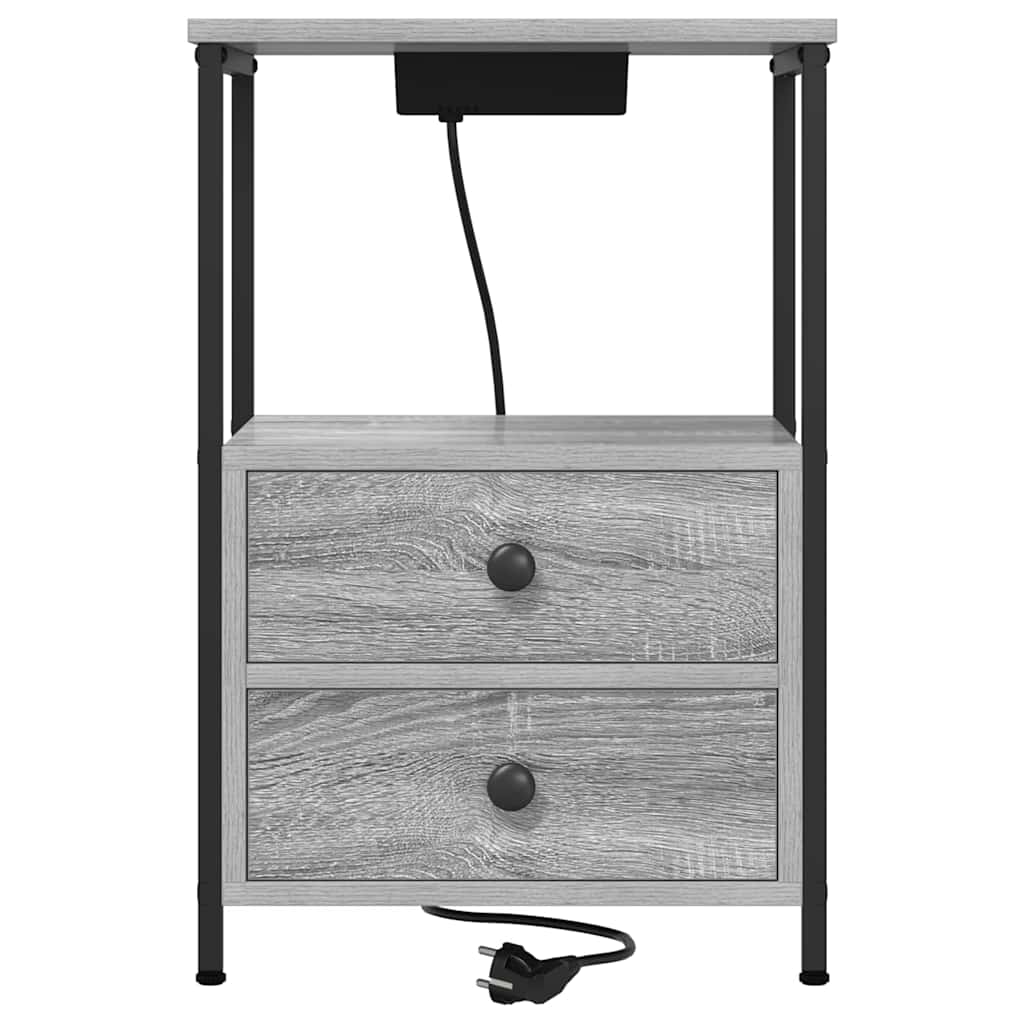 Noćni ormar 2 pcs Siva Sonoma 40 x 31 x 60 cm Konstruirano drvo