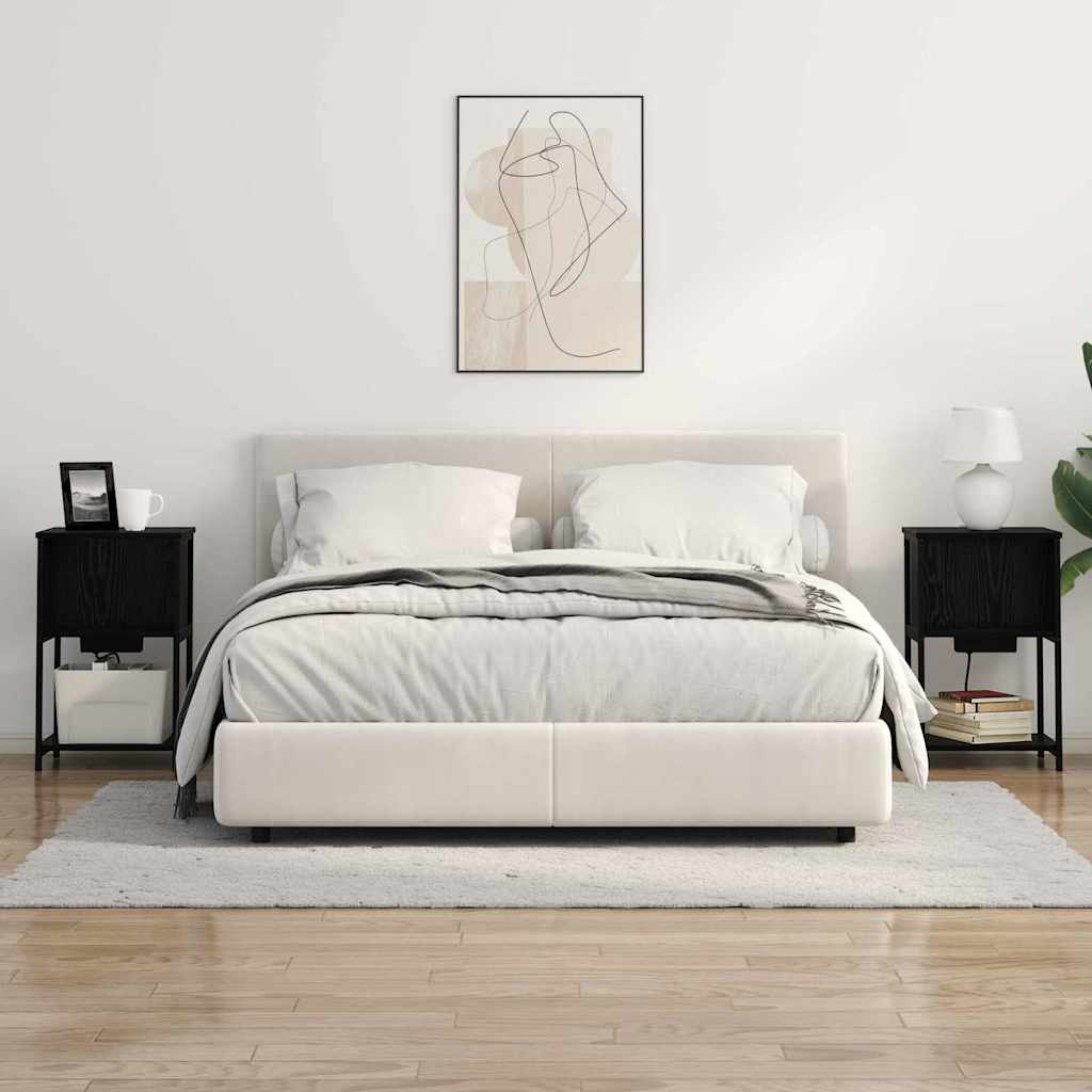 Noćni ormar 2 pcs Crni hrast 38 x 31 x 61 cm Konstruirano drvo