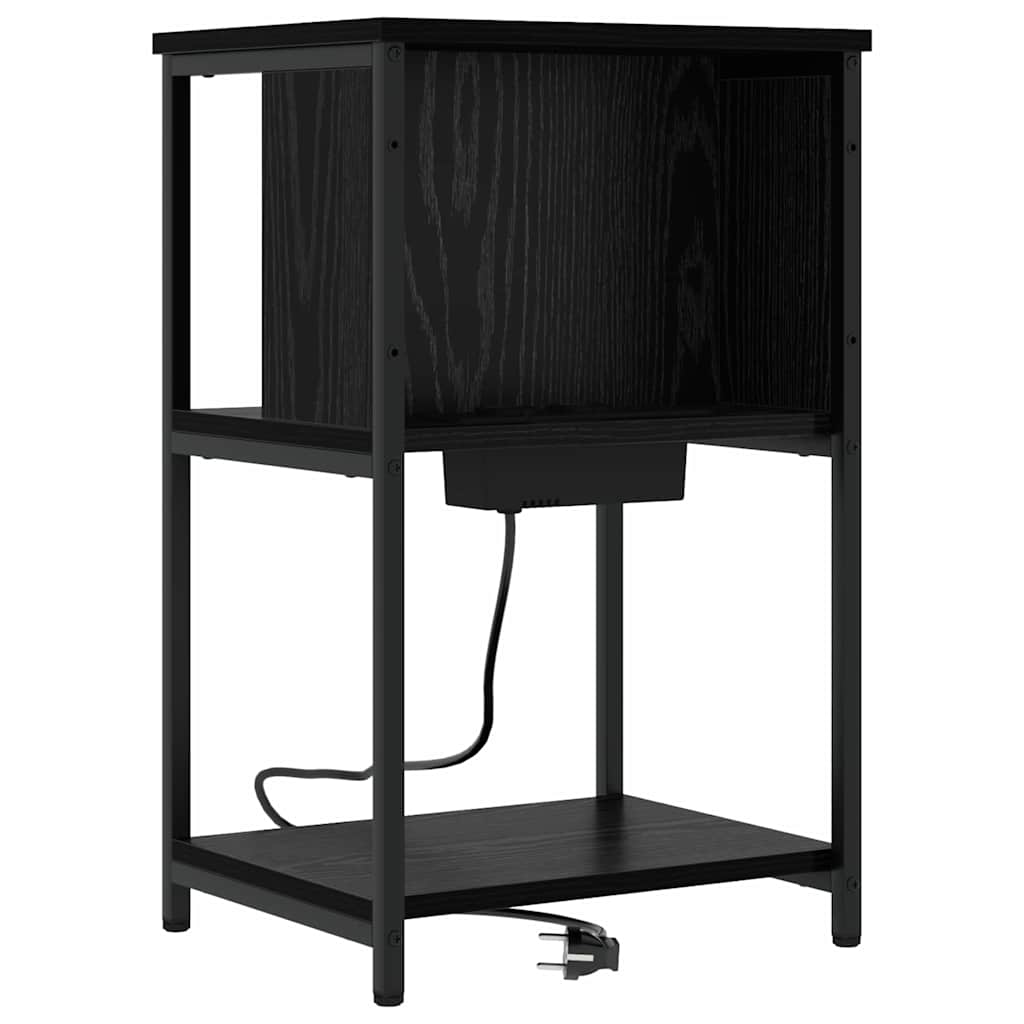 Noćni ormar 2 pcs Crni hrast 38 x 31 x 61 cm Konstruirano drvo