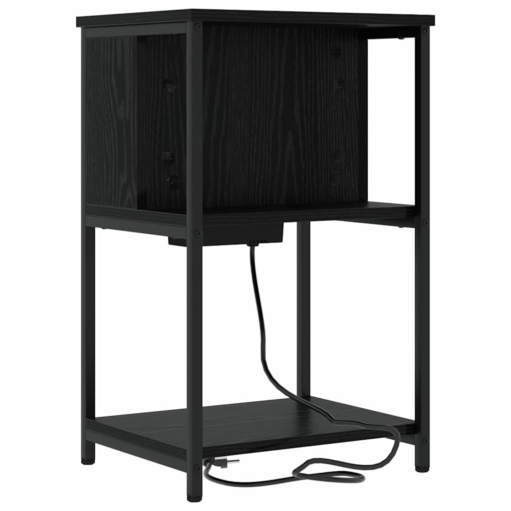 Noćni ormar 2 pcs Crni hrast 38 x 31 x 61 cm Konstruirano drvo