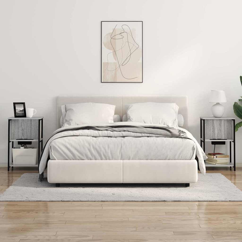 Noćni ormar 2 pcs Siva Sonoma 38 x 31 x 61 cm Konstruirano drvo