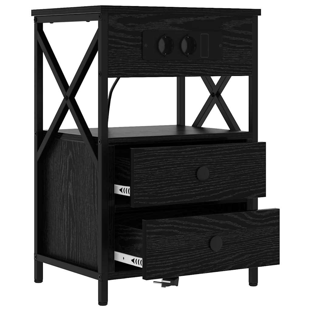 Noćni ormar 2 pcs Crni hrast 40 x 31 x 60 cm Konstruirano drvo