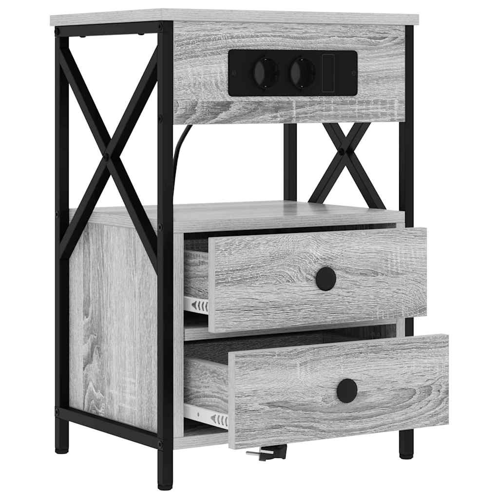 Noćni ormar Siva Sonoma 40 x 31 x 60 cm Konstruirano drvo