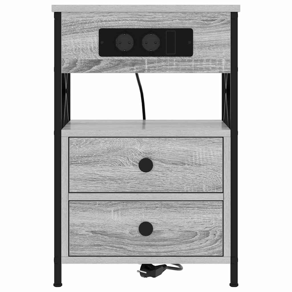 Noćni ormar Siva Sonoma 40 x 31 x 60 cm Konstruirano drvo
