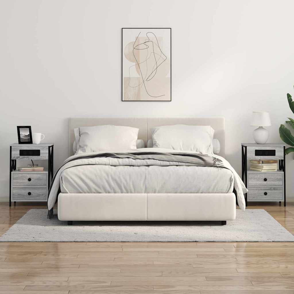 Noćni ormar 2 pcs Siva Sonoma 40 x 31 x 60 cm Konstruirano drvo