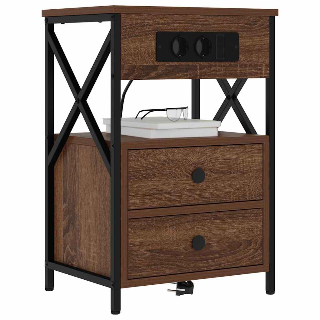 Noćni ormar 2 pcs Smeđi hrast 40 x 31 x 60 cm Konstruirano drvo