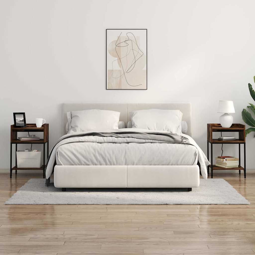 Noćni ormar s policom 2 pcs Dimljeni hrast 40 x 40 x 61 cm