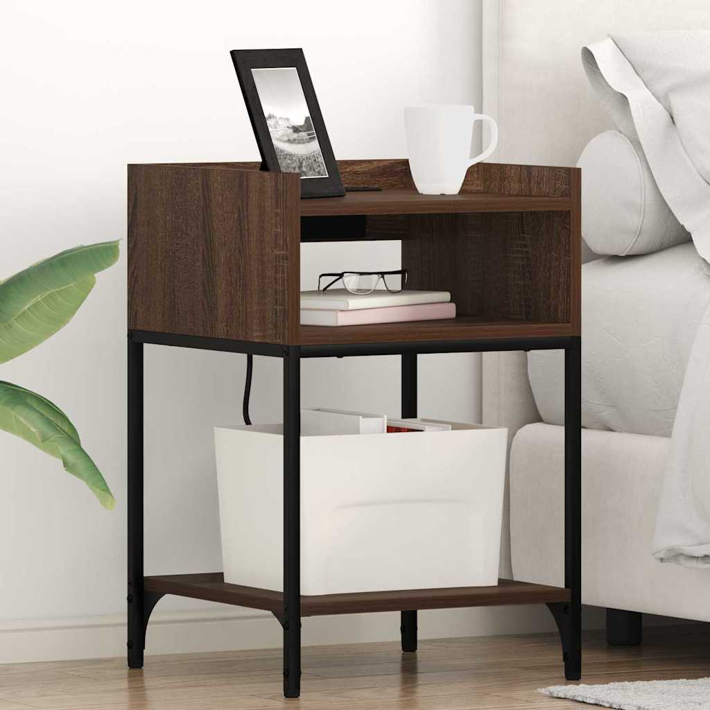 Noćni ormar 2 pcs Smeđi hrast 40 x 40 x 61 cm Konstruirano drvo