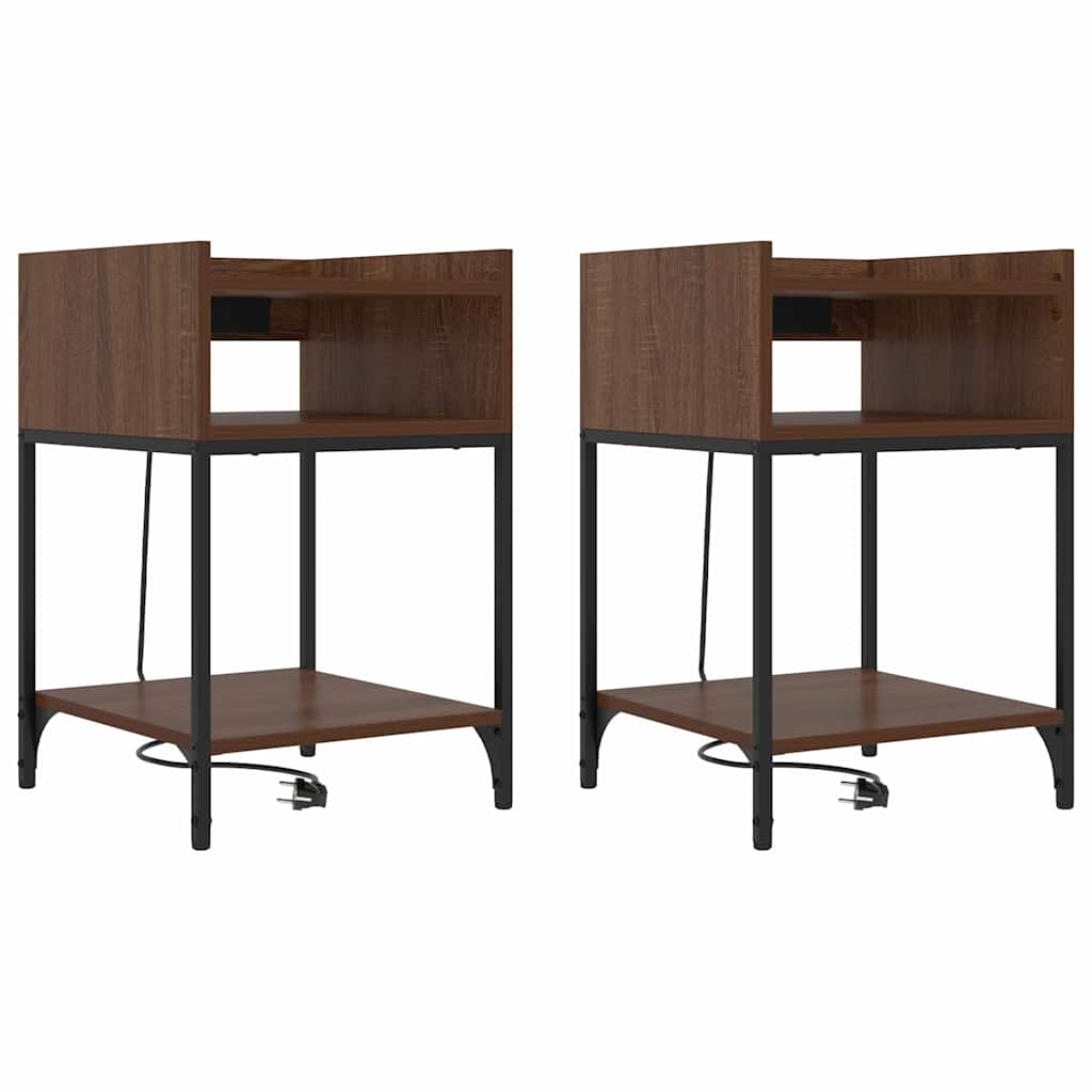 Noćni ormar 2 pcs Smeđi hrast 40 x 40 x 61 cm Konstruirano drvo