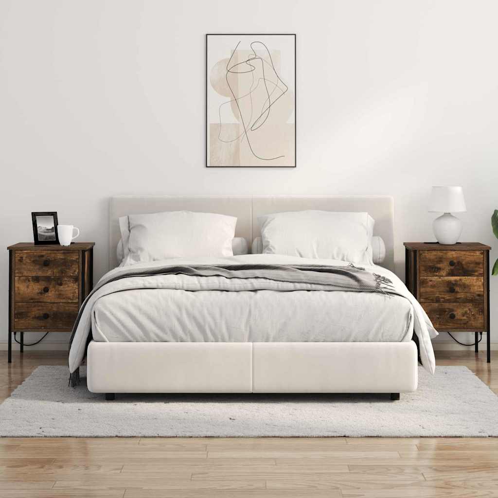 Noćni ormar s ladicama 2 pcs Dimljeni hrast 42 x 41 x 61 cm