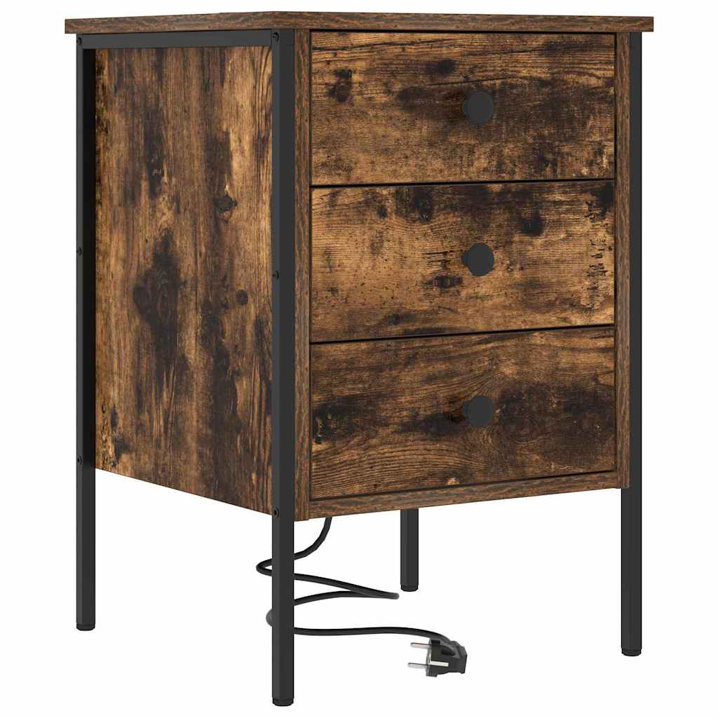 Noćni ormar s ladicama 2 pcs Dimljeni hrast 42 x 41 x 61 cm