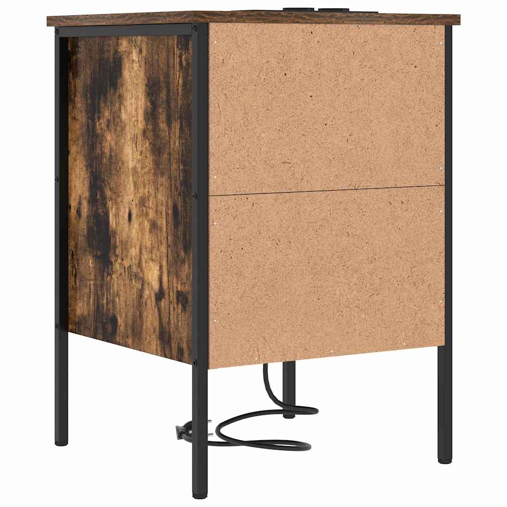 Noćni ormar s ladicama 2 pcs Dimljeni hrast 42 x 41 x 61 cm
