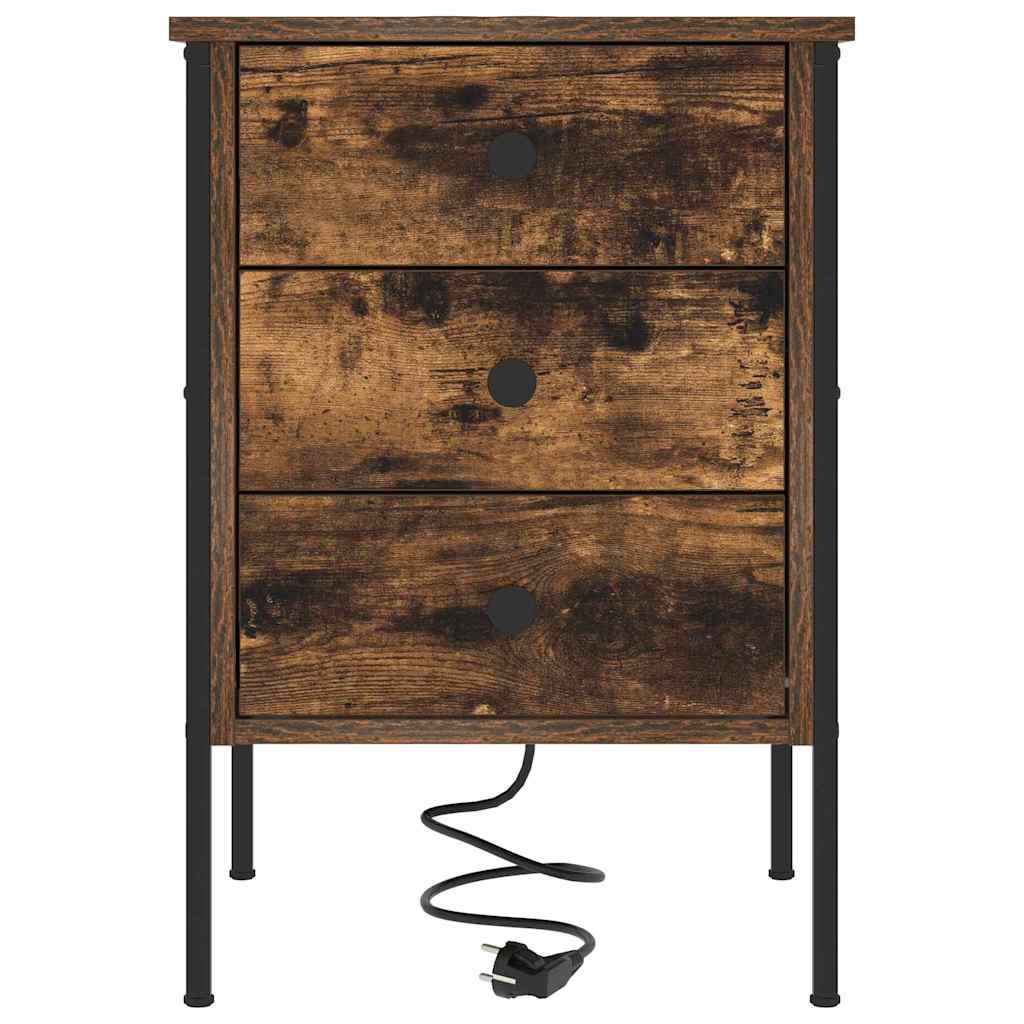 Noćni ormar s ladicama 2 pcs Dimljeni hrast 42 x 41 x 61 cm