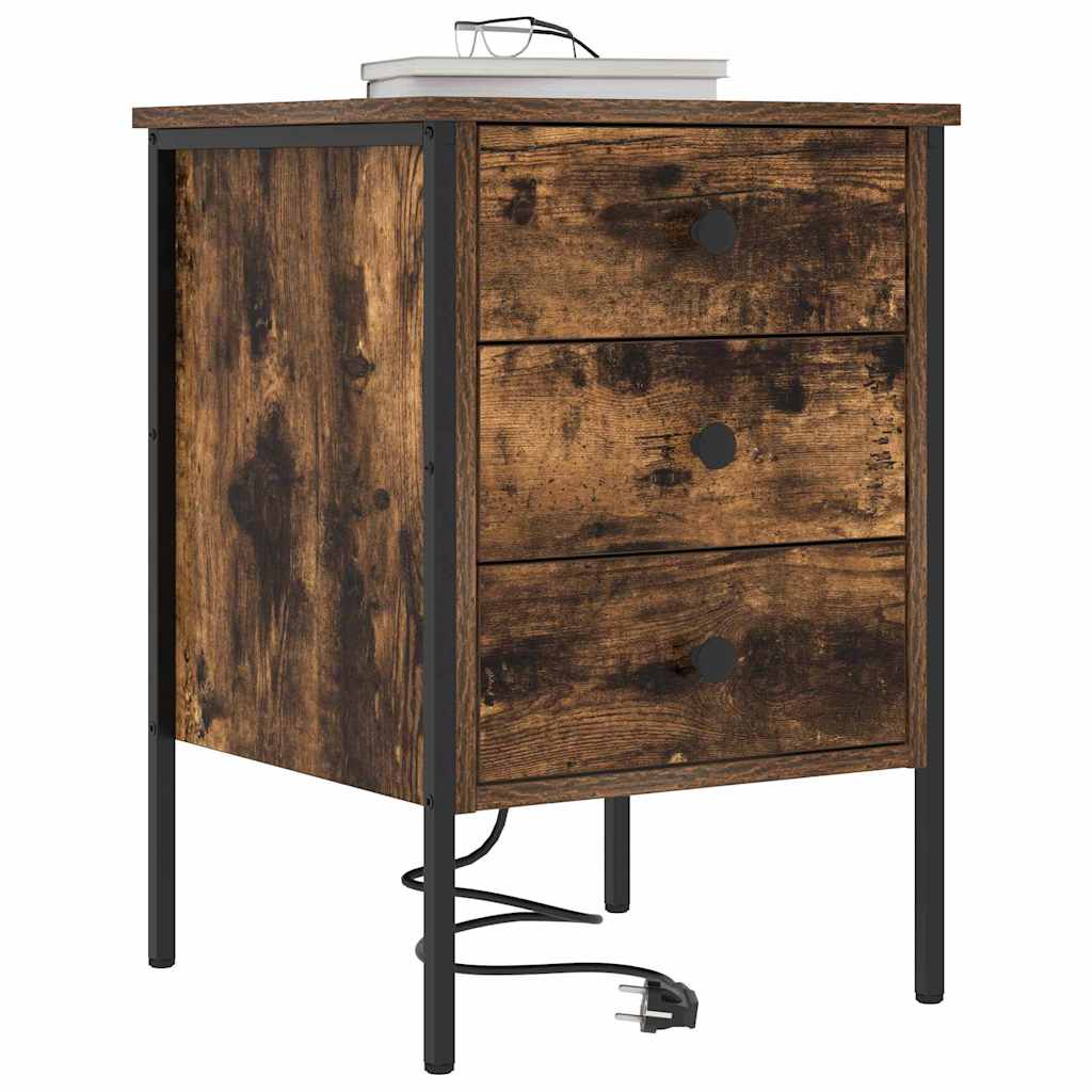 Noćni ormar s ladicama 2 pcs Dimljeni hrast 42 x 41 x 61 cm