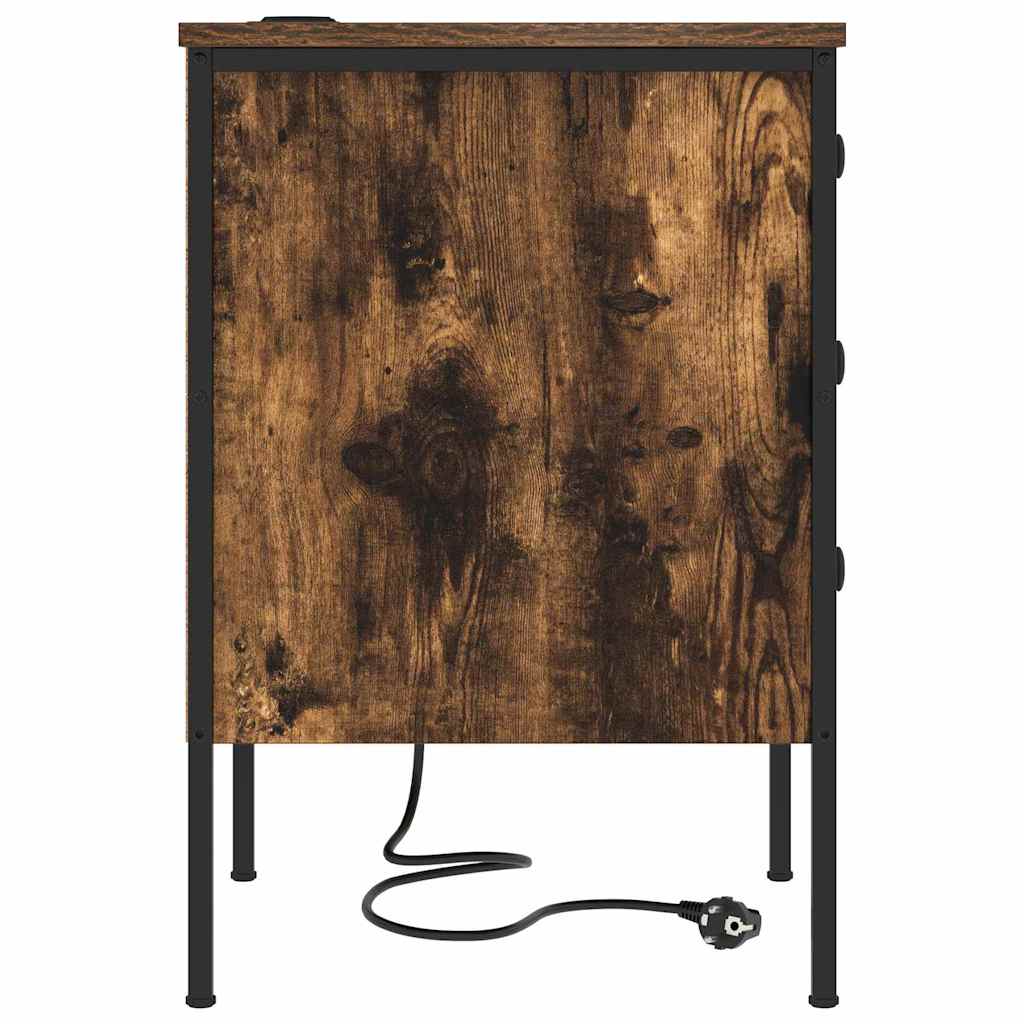 Noćni ormar s ladicama 2 pcs Dimljeni hrast 42 x 41 x 61 cm