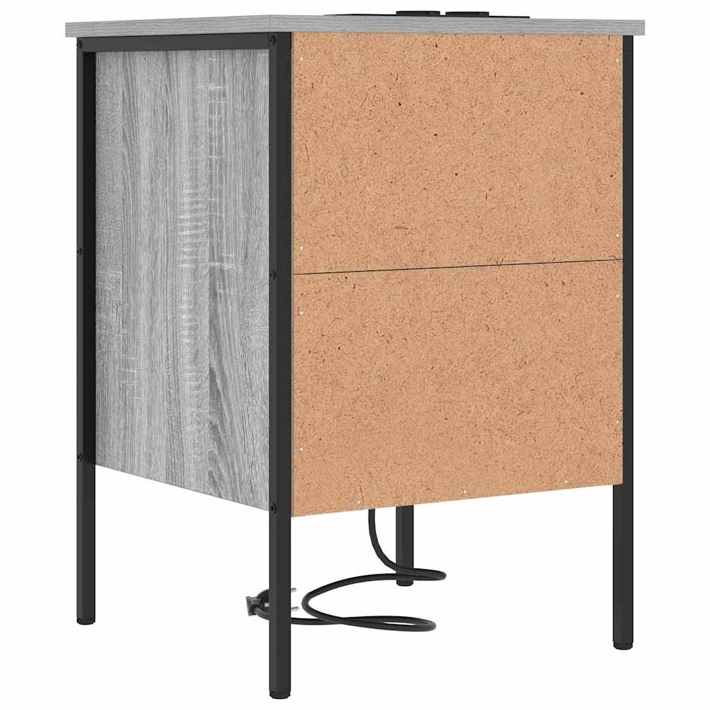 Noćni ormar 2 pcs Siva Sonoma 42 x 41 x 61 cm Konstruirano drvo