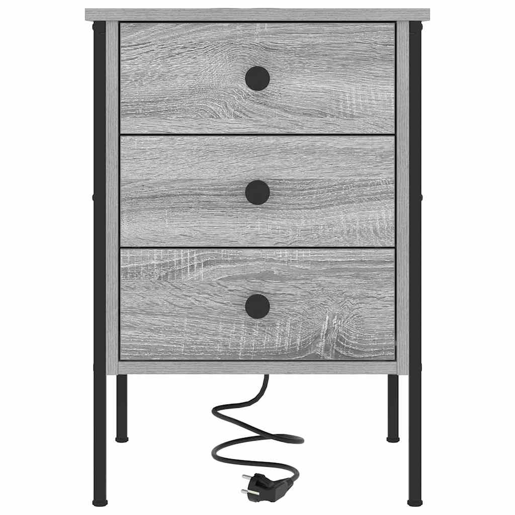 Noćni ormar 2 pcs Siva Sonoma 42 x 41 x 61 cm Konstruirano drvo