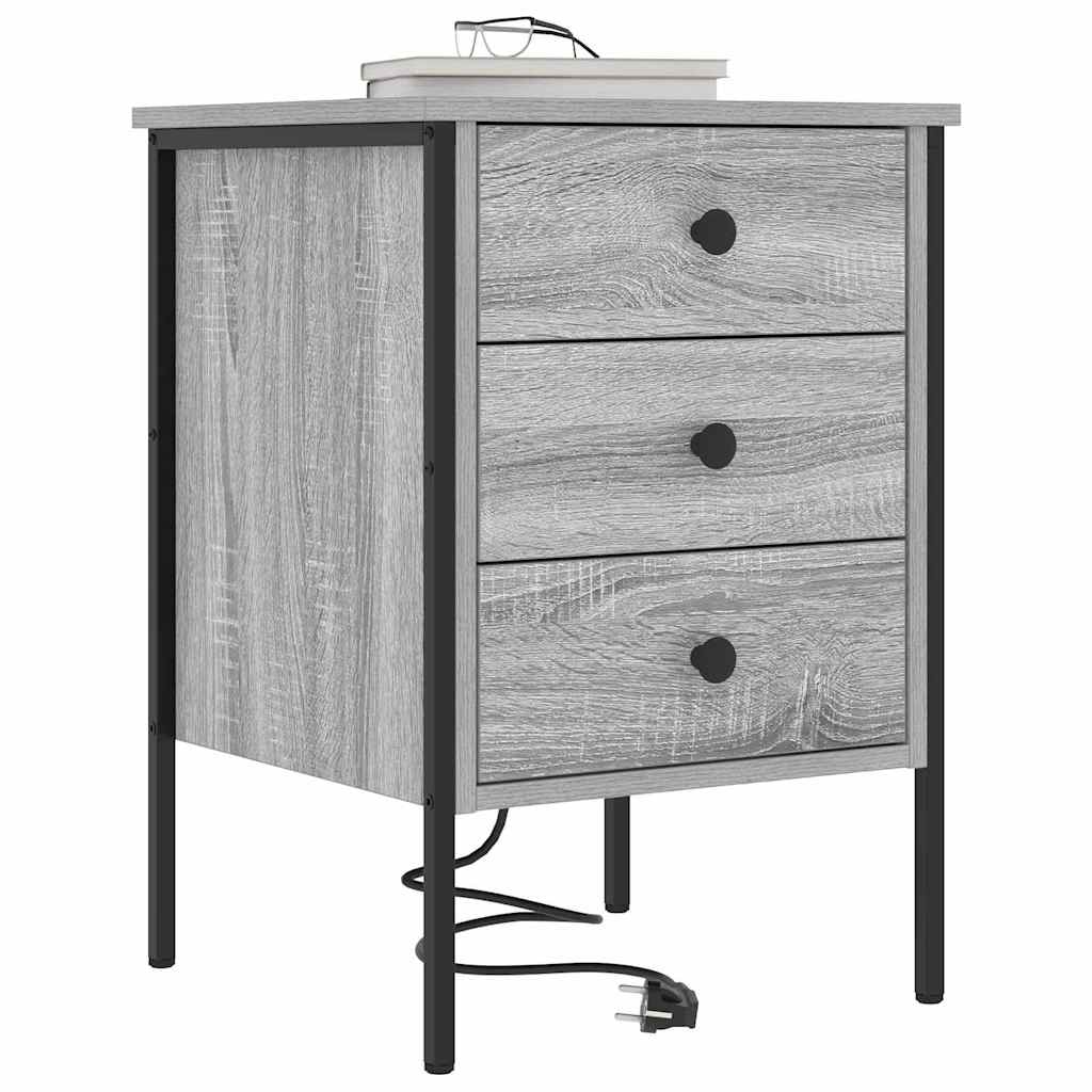 Noćni ormar 2 pcs Siva Sonoma 42 x 41 x 61 cm Konstruirano drvo