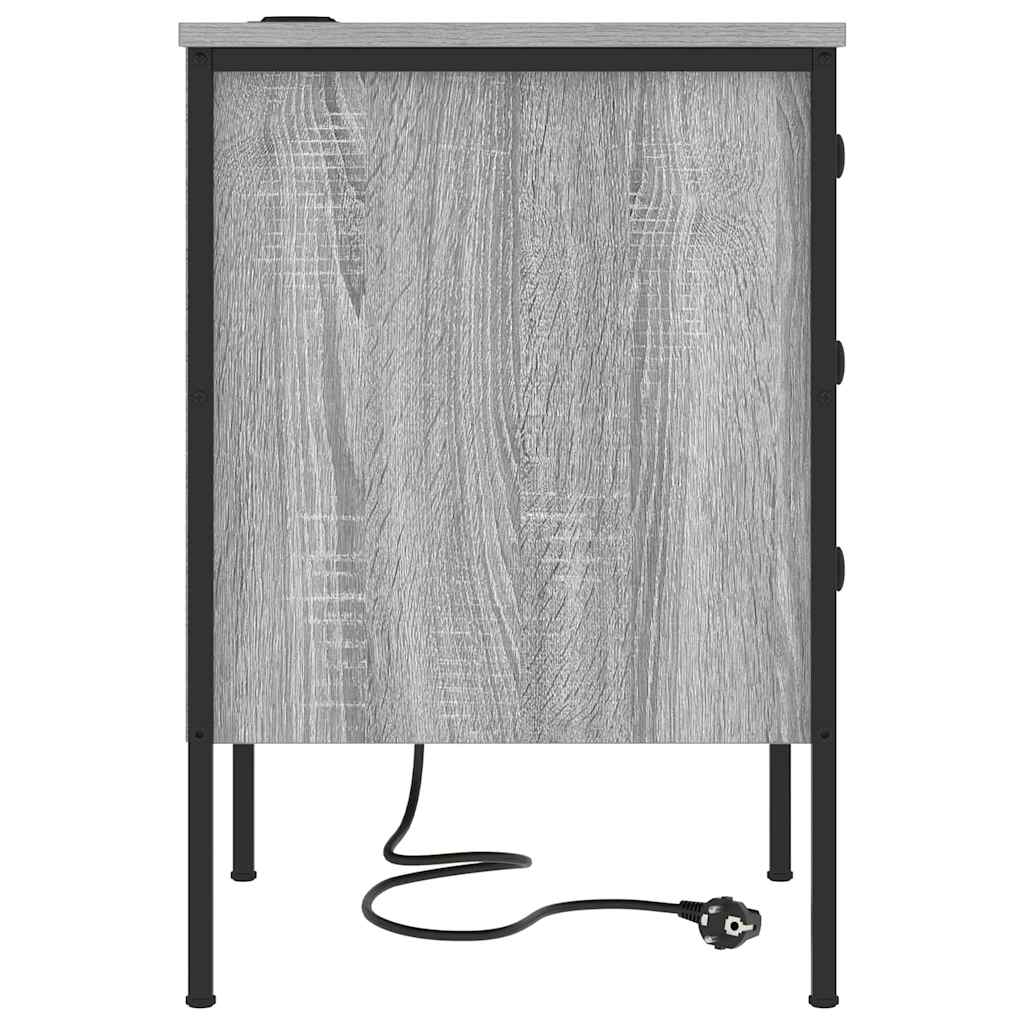 Noćni ormar 2 pcs Siva Sonoma 42 x 41 x 61 cm Konstruirano drvo