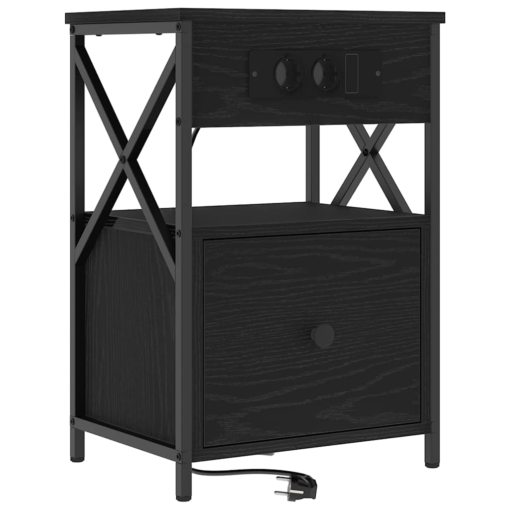 Noćni ormar 2 pcs Crni hrast 40 x 31 x 60 cm Konstruirano drvo
