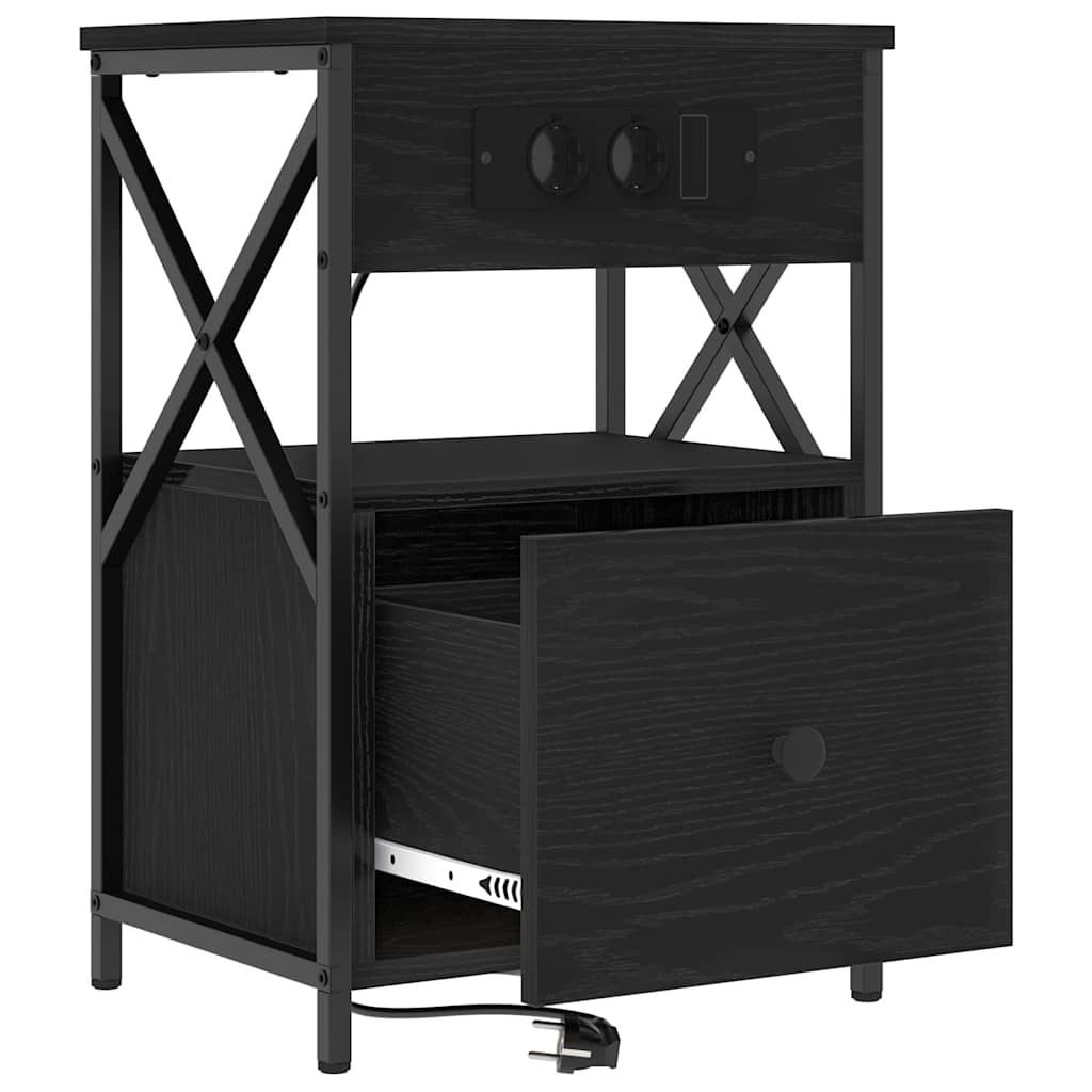 Noćni ormar 2 pcs Crni hrast 40 x 31 x 60 cm Konstruirano drvo