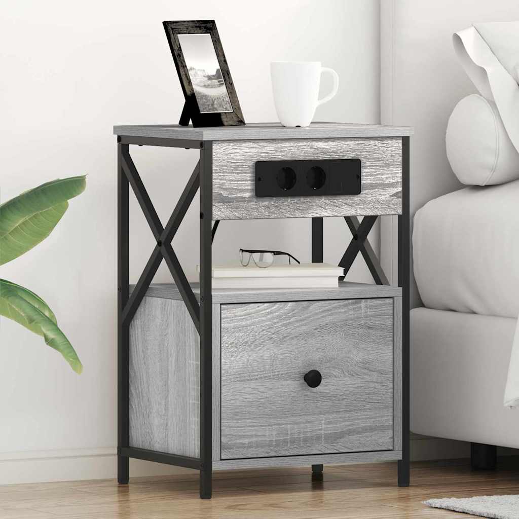Noćni ormar Siva Sonoma 40 x 31 x 60 cm Konstruirano drvo