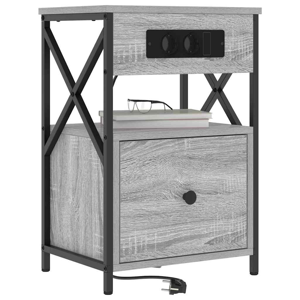 Noćni ormar Siva Sonoma 40 x 31 x 60 cm Konstruirano drvo