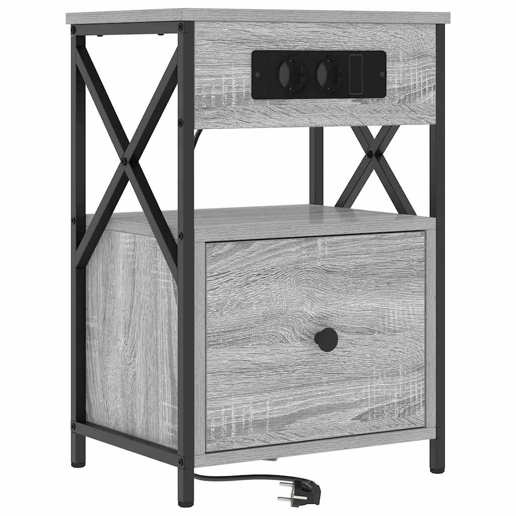 Noćni ormar 2 pcs Siva Sonoma 40 x 31 x 60 cm Konstruirano drvo