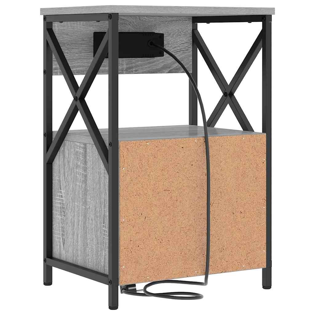 Noćni ormar 2 pcs Siva Sonoma 40 x 31 x 60 cm Konstruirano drvo