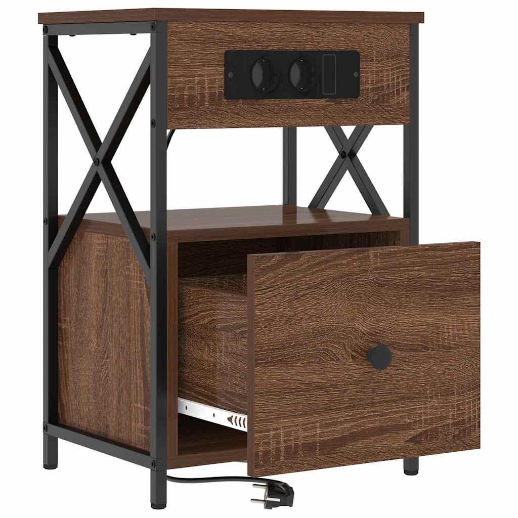 Noćni ormar 2 pcs Smeđi hrast 40 x 31 x 60 cm Konstruirano drvo