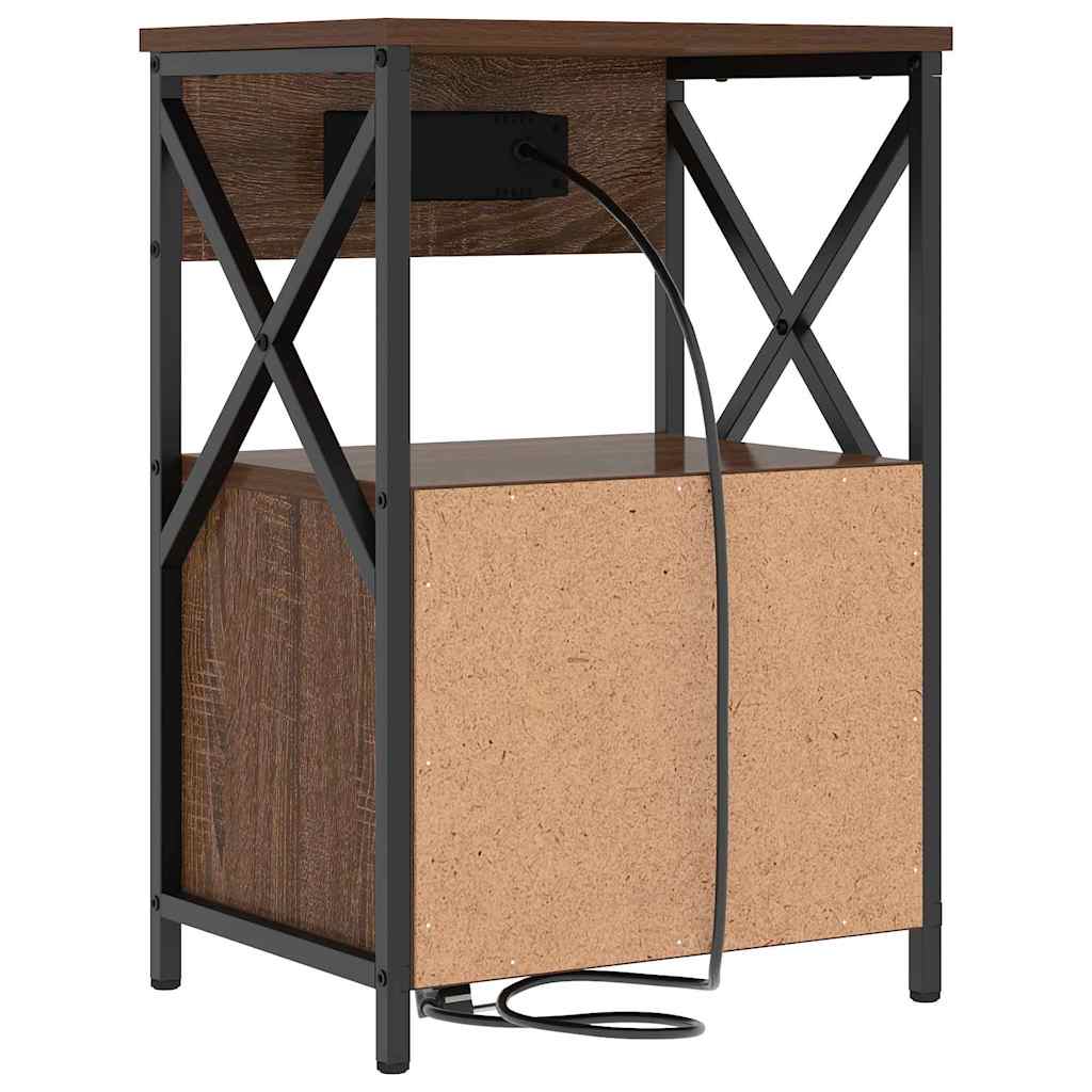 Noćni ormar 2 pcs Smeđi hrast 40 x 31 x 60 cm Konstruirano drvo